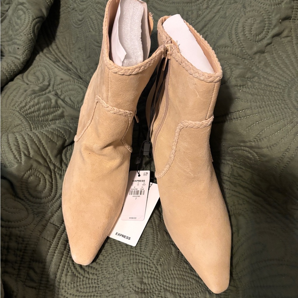 NWT Express Suede Braided Ankle Booties - Picture 5 of 6